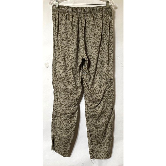 Nicole Miller CUT OFF Hem Jogger Pants Medium Taupe Animal Print Lyocell READ - Picture 6 of 16